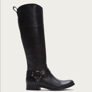 Frye Melissa Harness Inside Zip Boots Wide Calf